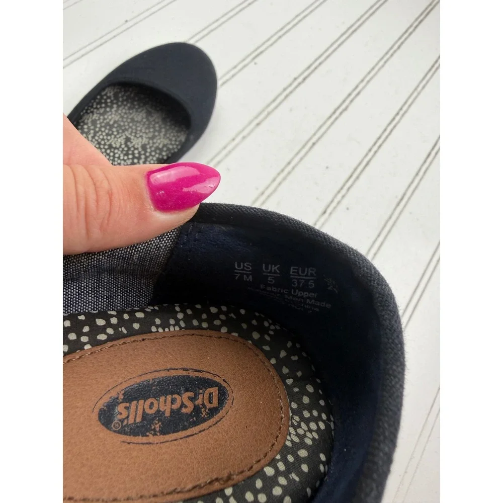 Dr. Scholl's Black Canvas Comfort Slip On Ballet Flats Women's Size 7M